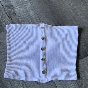 White Strapless Crop Top🌸